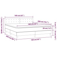 vidaXL Boxspringbett mit Matratze Dunkelbraun 160x200 cm Stoff