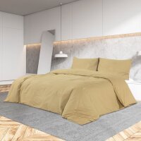 vidaXL Bettwäsche-Set Taupe 135x200 cm Leichte...