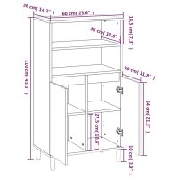 vidaXL Highboard Schwarz 60x36x110 cm Holzwerkstoff