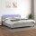 vidaXL Boxspringbett mit Matratze &amp; LED Hellgrau 200x200 cm Stoff