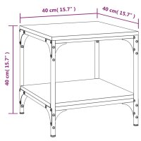 vidaXL Beistelltische 2 Stk. Grau Sonoma 40x40x40 cm Holzwerkstoff