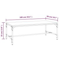 vidaXL Couchtisch Grau Sonoma 100x50x35 cm Holzwerkstoff