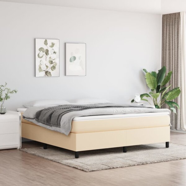 WOWONA Boxspringbett Creme 180x200 cm Stoff