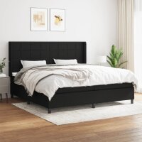 vidaXL Boxspringbett mit Matratze Schwarz 200x200 cm Stoff