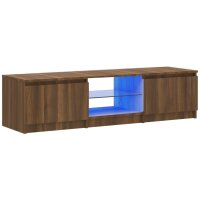 vidaXL TV-Schrank mit LED-Leuchten Braun Eichen-Optik 140x40x35,5 cm