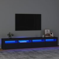 vidaXL TV-Schrank mit LED-Leuchten Schwarz 240x35x40 cm