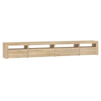 vidaXL TV-Schrank mit LED-Leuchten Sonoma-Eiche 270x35x40 cm