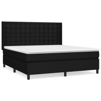 vidaXL Boxspringbett mit Matratze Schwarz 180x200 cm Stoff