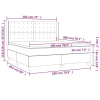 vidaXL Boxspringbett mit Matratze Schwarz 180x200 cm Stoff