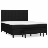 vidaXL Boxspringbett mit Matratze Schwarz 180x200 cm Stoff