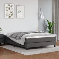 vidaXL Boxspringbett Grau 140x200 cm Kunstleder