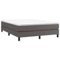 vidaXL Boxspringbett Grau 140x200 cm Kunstleder