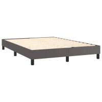 vidaXL Boxspringbett Grau 140x200 cm Kunstleder