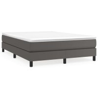 vidaXL Boxspringbett Grau 140x190 cm Kunstleder