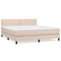 vidaXL Boxspringbett Matratze Cappuccino-Braun 160x200 cm Kunstleder