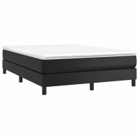 vidaXL Boxspringbett Schwarz 140x190 cm Kunstleder