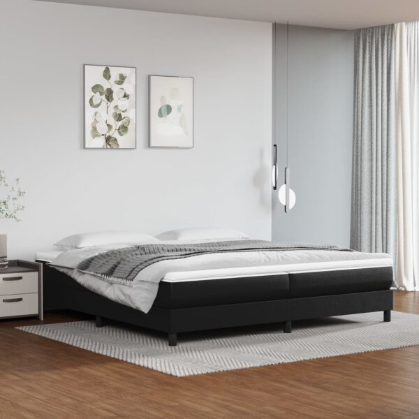 vidaXL Boxspringbett Schwarz 200x200 cm Kunstleder