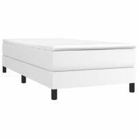 vidaXL Boxspringbett Wei&szlig; 100x200 cm Kunstleder