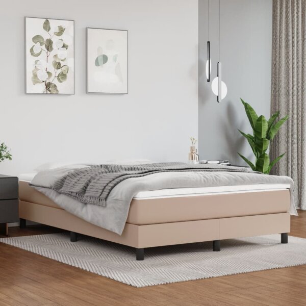 vidaXL Boxspringbett Cappuccino-Braun 140x190 cm Kunstleder