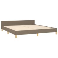 vidaXL Bettgestell mit Kopfteil Taupe 160x200 cm Stoff