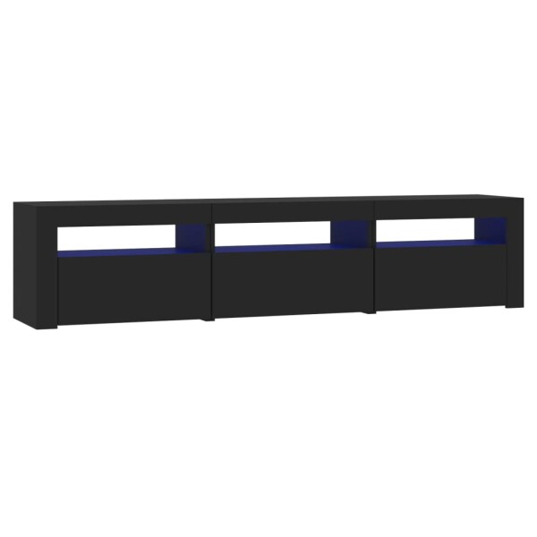 vidaXL TV-Schrank mit LED-Leuchten Schwarz 180x35x40 cm