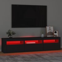 vidaXL TV-Schrank mit LED-Leuchten Schwarz 180x35x40 cm