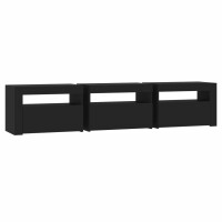 vidaXL TV-Schrank mit LED-Leuchten Schwarz 180x35x40 cm