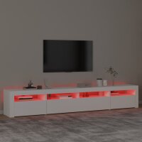 vidaXL TV-Schrank mit LED-Leuchten Wei&szlig; 240x35x40 cm