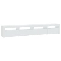 vidaXL TV-Schrank mit LED-Leuchten Wei&szlig; 240x35x40 cm