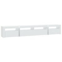 vidaXL TV-Schrank mit LED-Leuchten Wei&szlig; 240x35x40 cm