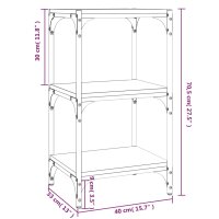 vidaXL B&uuml;cherregal R&auml;uchereiche 40x33x70,5 cm Holzwerkstoff und Stahl