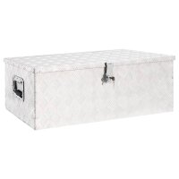 vidaXL Aufbewahrungsbox Silbern 90x47x33,5 cm Aluminium