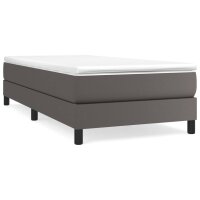 vidaXL Boxspringbett Grau 90x190 cm Kunstleder