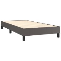 vidaXL Boxspringbett Grau 90x190 cm Kunstleder