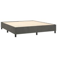 vidaXL Boxspringbett mit Matratze Dunkelgrau 200x200 cm Samt