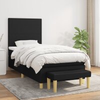 vidaXL Boxspringbett mit Matratze Schwarz 80x200 cm Stoff