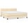 vidaXL Boxspringbett mit Matratze Creme 180x200 cm Stoff