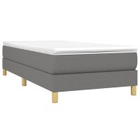 vidaXL Boxspringbett Dunkelgrau 100x200 cm Stoff