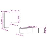 vidaXL 4-tlg. TV-Schrank-Set R&auml;uchereiche Holzwerkstoff