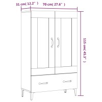 vidaXL Highboard Hochglanz-Wei&szlig; 70x31x115 cm Holzwerkstoff