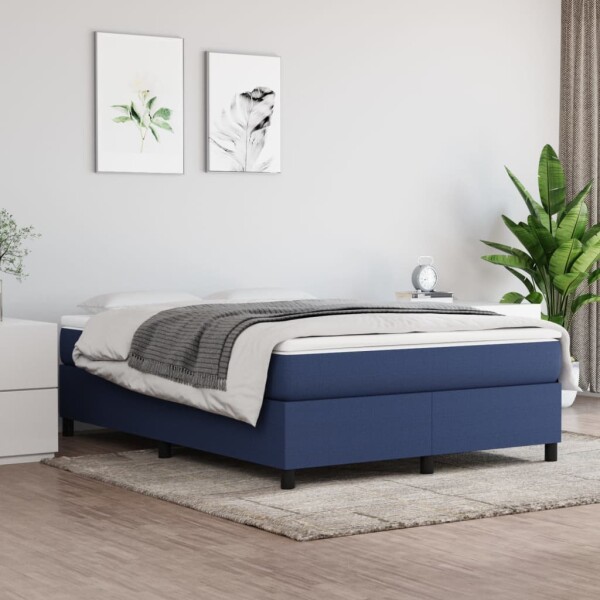 WOWONA Boxspringbett Blau 140x190 cm Stoff