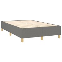 vidaXL Boxspringbett mit Matratze Dunkelgrau 120x200 cm Stoff