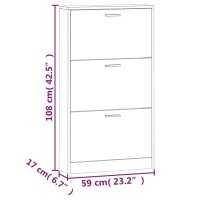 vidaXL Schuhschrank Eichen-Optik 59x17x108 cm Holzwerkstoff