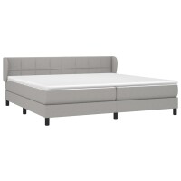 vidaXL Boxspringbett mit Matratze Hellgrau 200x200 cm Stoff