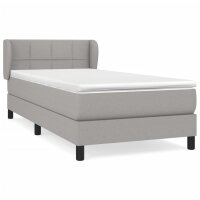 vidaXL Boxspringbett mit Matratze Hellgrau 100x200 cm Stoff