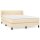 WOWONA Boxspringbett mit Matratze Creme 140x200 cm Stoff