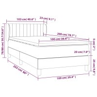 vidaXL Boxspringbett mit Matratze Creme 100x200 cm Stoff