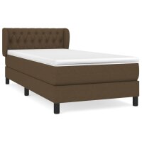 vidaXL Boxspringbett mit Matratze Dunkelbraun 90x200 cm Stoff