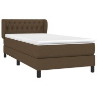 vidaXL Boxspringbett mit Matratze Dunkelbraun 90x200 cm Stoff