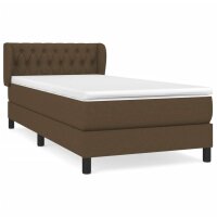 vidaXL Boxspringbett mit Matratze Dunkelbraun 100x200 cm Stoff